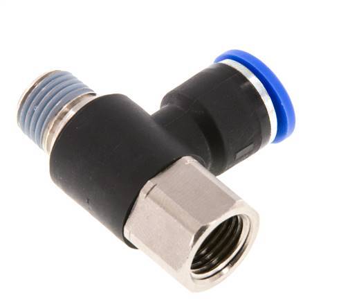 Racor de 10mm x R1/4'' con rosca macho-hembra Latón/PA 66 NBR Giratorio