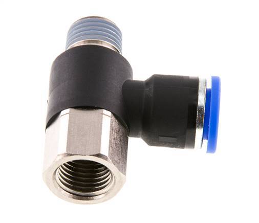 Racor de 10mm x R1/4'' con rosca macho-hembra Latón/PA 66 NBR Giratorio