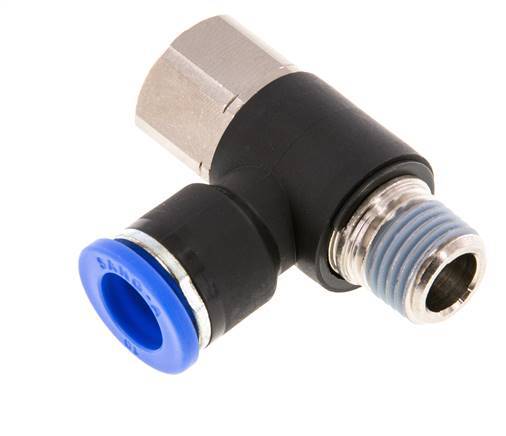Racor de 10mm x R1/4'' con rosca macho-hembra Latón/PA 66 NBR Giratorio