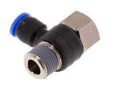 Racor de 8mm x R3/8'' con rosca macho-hembra Latón/PA 66 NBR Giratorio