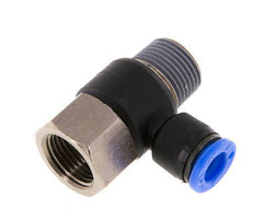 Racor de 8mm x R3/8'' con rosca macho-hembra Latón/PA 66 NBR Giratorio