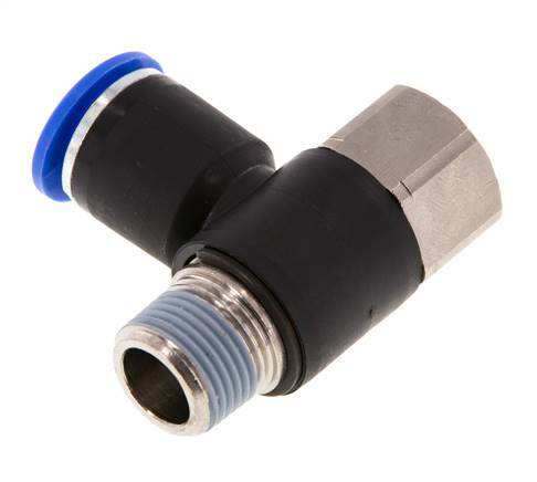 Racor de 12mm x R3/8'' con rosca macho-hembra Latón/PA 66 NBR Giratorio