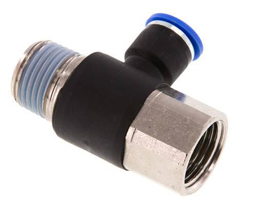 Racor rápido de 10mm x R1/2'' con rosca macho-hembra Latón/PA 66 NBR Giratorio