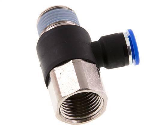 Racor rápido de 10mm x R1/2'' con rosca macho-hembra Latón/PA 66 NBR Giratorio