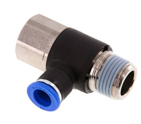 Racor rápido de 10mm x R1/2'' con rosca macho-hembra Latón/PA 66 NBR Giratorio