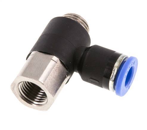 Racor rápido de 6mm x G1/8'' con rosca macho-hembra latón/PA 66 NBR [2 piezas]