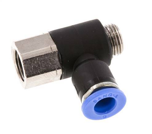 Racor rápido de 6mm x G1/8'' con rosca macho-hembra latón/PA 66 NBR [2 piezas]