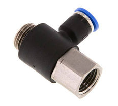 Codo de 6mm x G1/4'' con rosca macho-hembra latón/PA 66 NBR [2 piezas]