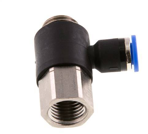 Codo de 6mm x G1/4'' con rosca macho-hembra latón/PA 66 NBR [2 piezas]