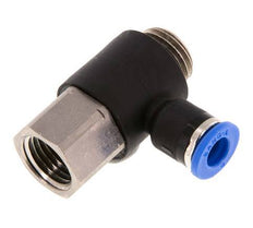 Codo de 6mm x G1/4'' con rosca macho-hembra latón/PA 66 NBR [2 piezas]