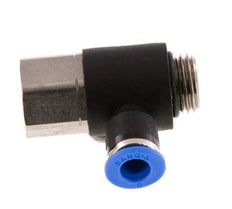 Codo de 6mm x G1/4'' con rosca macho-hembra latón/PA 66 NBR [2 piezas]