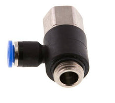 Codo de 6mm x G1/4'' con rosca macho-hembra latón/PA 66 NBR [2 piezas]