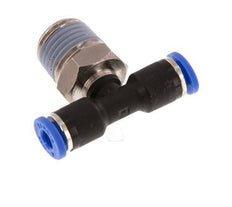 Racor en T de 4mm x R1/4'' con rosca macho latón/PA 66 NBR giratorio [2 piezas]