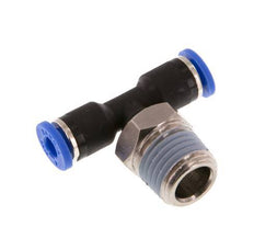Racor en T de 4mm x R1/4'' con rosca macho latón/PA 66 NBR giratorio [2 piezas]