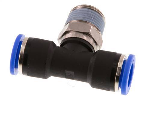 Racor en T de 10mm x R3/8'' con rosca macho Latón/PA 66 NBR Giratorio