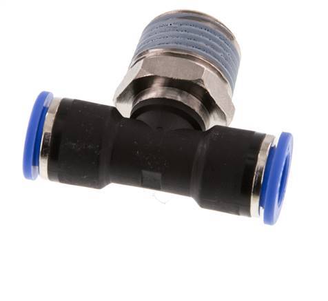 Racor en T de 10mm x R1/2'' con rosca macho Latón/PA 66 NBR Giratorio