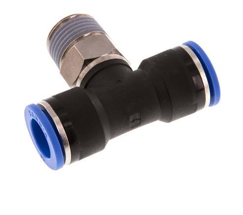 Racor en T de 14mm x R1/2'' con rosca macho Latón/PA 66 NBR Giratorio