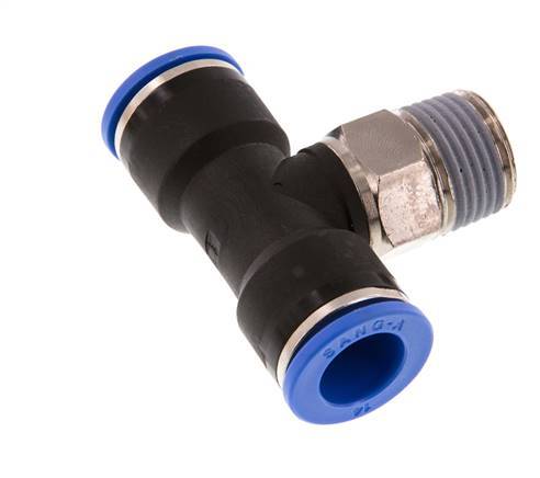 Racor en T de 14mm x R1/2'' con rosca macho Latón/PA 66 NBR Giratorio