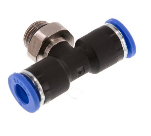 Racor en T de 6mm x G1/8'' con rosca macho latón/PA 66 NBR giratorio [2 piezas]