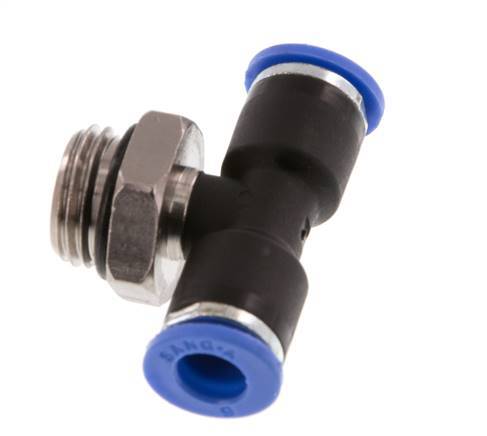Racor en T de 6mm x G1/4'' con rosca macho latón/PA 66 NBR giratorio [2 piezas]