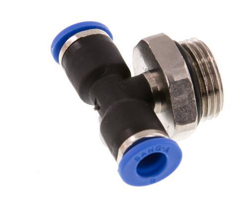 Racor en T de 6mm x G3/8'' con rosca macho latón/PA 66 NBR giratorio [2 piezas]