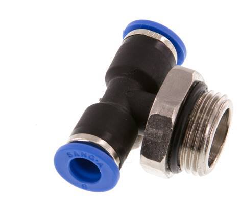 Racor en T de 6mm x G3/8'' con rosca macho latón/PA 66 NBR giratorio [2 piezas]