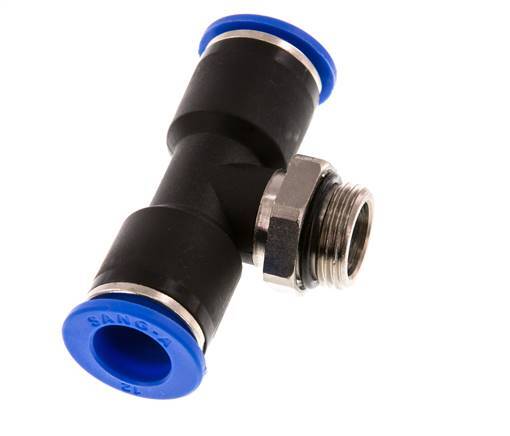 Racor en T de 12mm x G3/8'' con rosca macho Latón/PA 66 NBR Giratorio