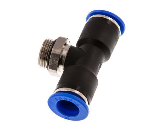 Racor en T de 12mm x G3/8'' con rosca macho Latón/PA 66 NBR Giratorio