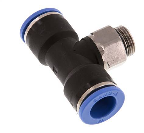 Racor en T de 14mm x G3/8'' con rosca macho Latón/PA 66 NBR Giratorio