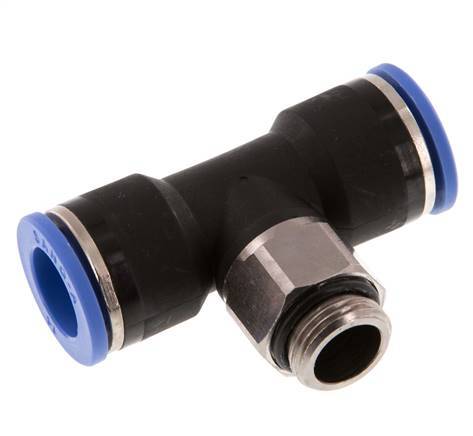 Racor en T de 14mm x G3/8'' con rosca macho Latón/PA 66 NBR Giratorio
