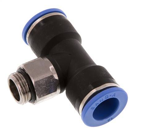 Racor en T de 14mm x G3/8'' con rosca macho Latón/PA 66 NBR Giratorio