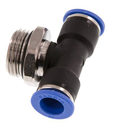 Racor en T de 10mm x G1/2'' con rosca macho Latón/PA 66 NBR Giratorio