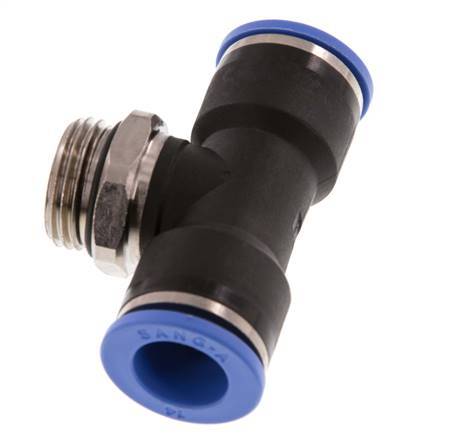 Racor en T de 14mm x G1/2'' con rosca macho Latón/PA 66 NBR Giratorio