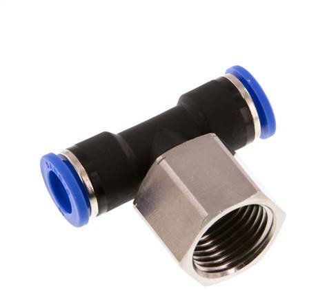 Racor en T de 10mm x G1/2'' con rosca hembra Latón/PA 66 NBR Giratorio