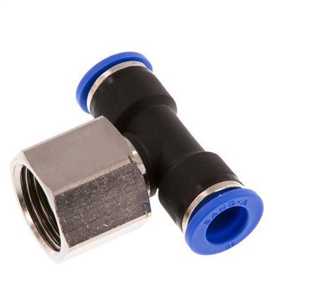 Racor en T de 10mm x G1/2'' con rosca hembra Latón/PA 66 NBR Giratorio