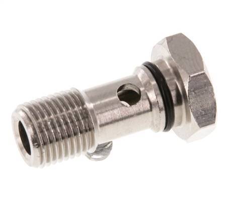 Perno banjo de latón niquelado de 1 vía con rosca macho G1/8'' NBR [5 piezas]