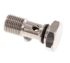 Perno banjo de latón niquelado de 1 vía con rosca macho G1/8'' NBR [5 piezas]
