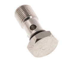 Perno banjo de latón niquelado de 1 vía con rosca macho G1/8'' NBR [5 piezas]