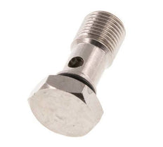 Perno banjo de latón niquelado de 1 vía con rosca macho G1/8'' NBR [5 piezas]