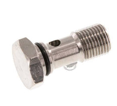 Perno banjo de latón niquelado de 1 vía con rosca macho G1/8'' NBR [5 piezas]
