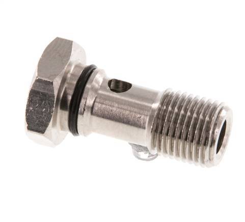 Perno banjo de latón niquelado de 1 vía con rosca macho G1/8'' NBR [5 piezas]