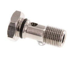 Perno banjo de latón niquelado de 1 vía con rosca macho G1/8'' NBR [5 piezas]