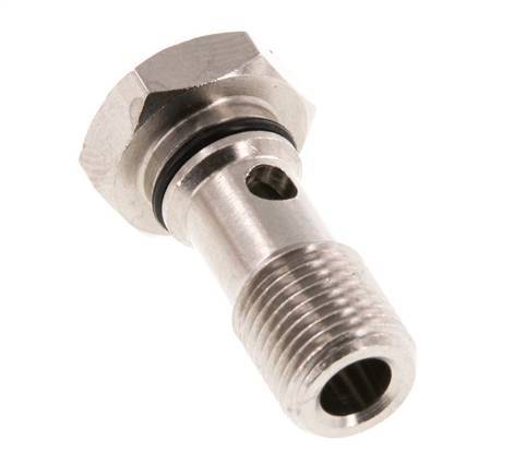 Perno banjo de latón niquelado de 1 vía con rosca macho G1/8'' NBR [5 piezas]