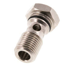 Perno banjo de latón niquelado de 1 vía con rosca macho G1/4'' NBR [2 piezas]