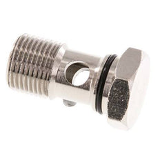 Perno banjo de latón niquelado de 1 vía con rosca macho G3/8'' NBR [2 piezas]
