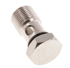 Perno banjo de latón niquelado de 1 vía con rosca macho G3/8'' NBR [2 piezas]