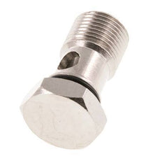 Perno banjo de latón niquelado de 1 vía con rosca macho G3/8'' NBR [2 piezas]