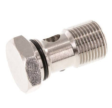 Perno banjo de latón niquelado de 1 vía con rosca macho G3/8'' NBR [2 piezas]