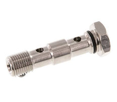 Perno banjo de latón niquelado de 2 vías con rosca macho G1/8'' NBR [2 piezas]