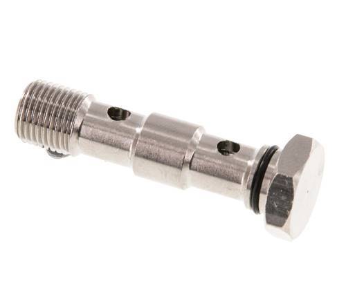 Perno banjo de latón niquelado de 2 vías con rosca macho G1/8'' NBR [2 piezas]